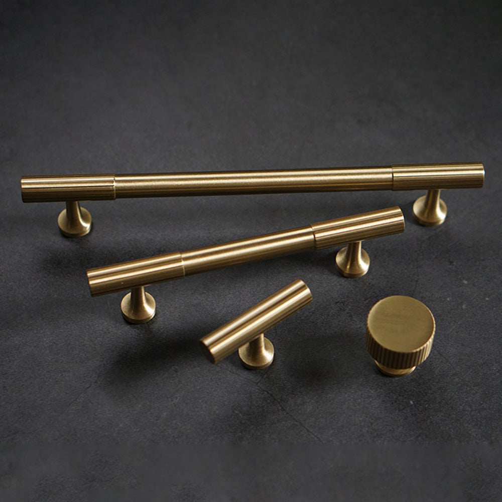 Antique-Style Knurled T-Bar Cupboard Handles and Knobs