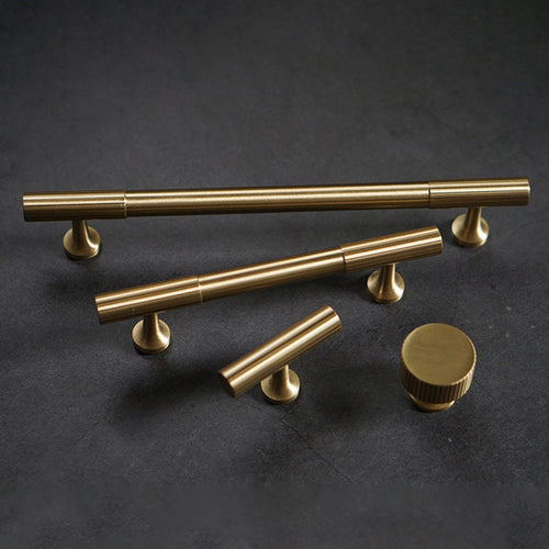 Antique-Style Knurled T-Bar Cupboard Handles and Knobs