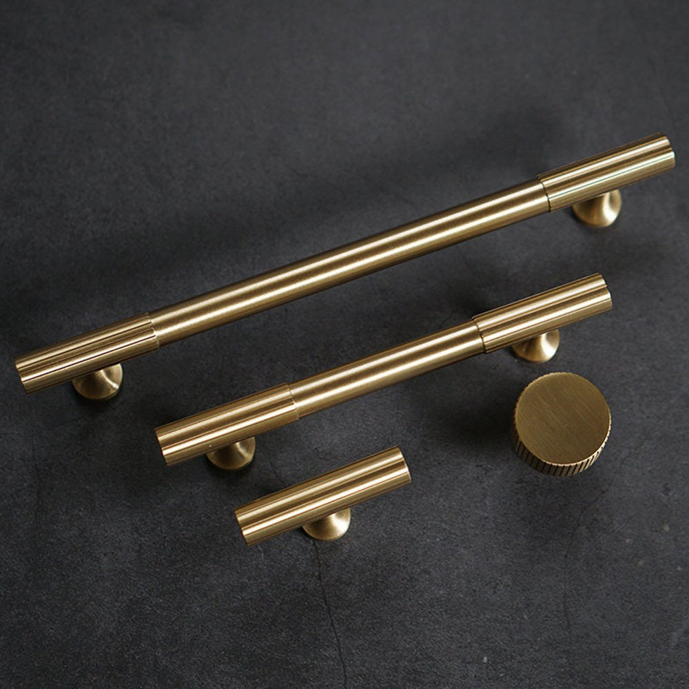 Antique-Style Knurled T-Bar Cupboard Handles and Knobs