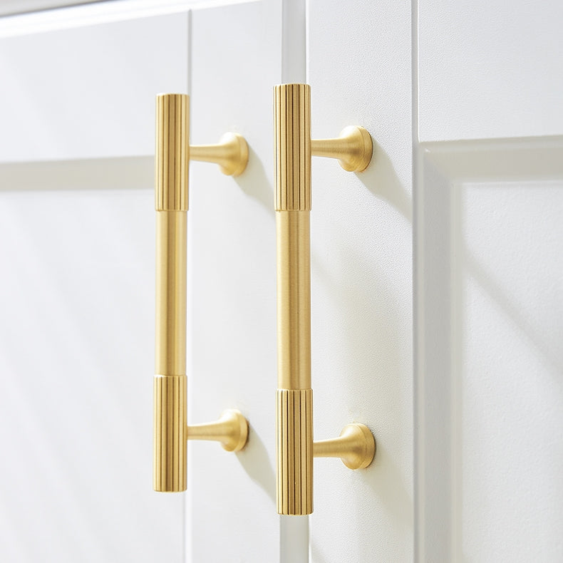 Antique-Style Knurled T-Bar Cupboard Handles and Knobs