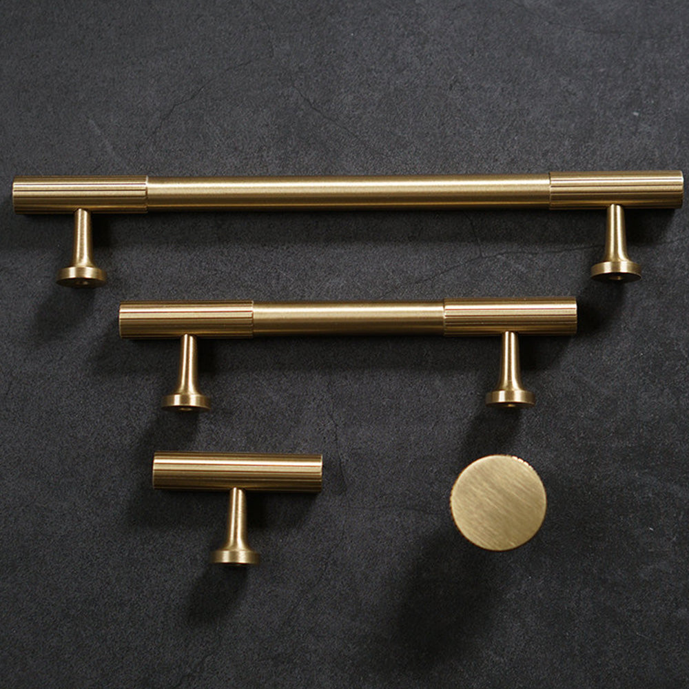 Antique-Style Knurled T-Bar Cupboard Handles and Knobs
