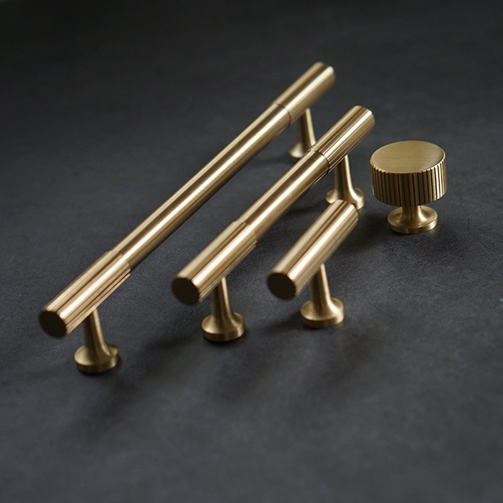 Antique-Style Knurled T-Bar Cupboard Handles and Knobs