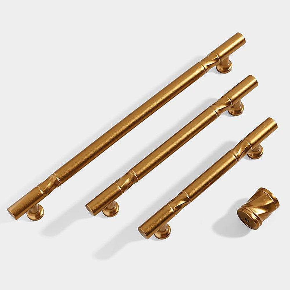 Antique-Style T-Bar Cupboard Handles and Knobs with Twisted Bands