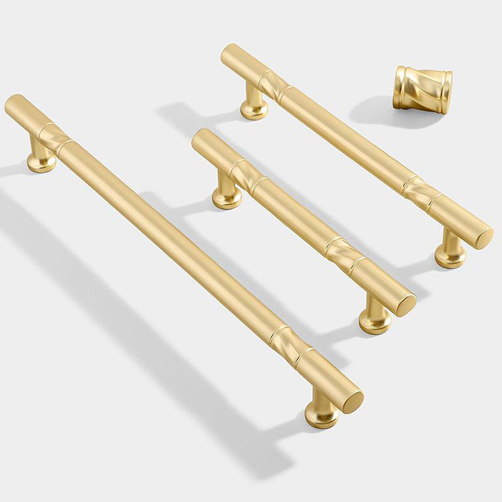 Antique-Style T-Bar Cupboard Handles and Knobs with Twisted Bands