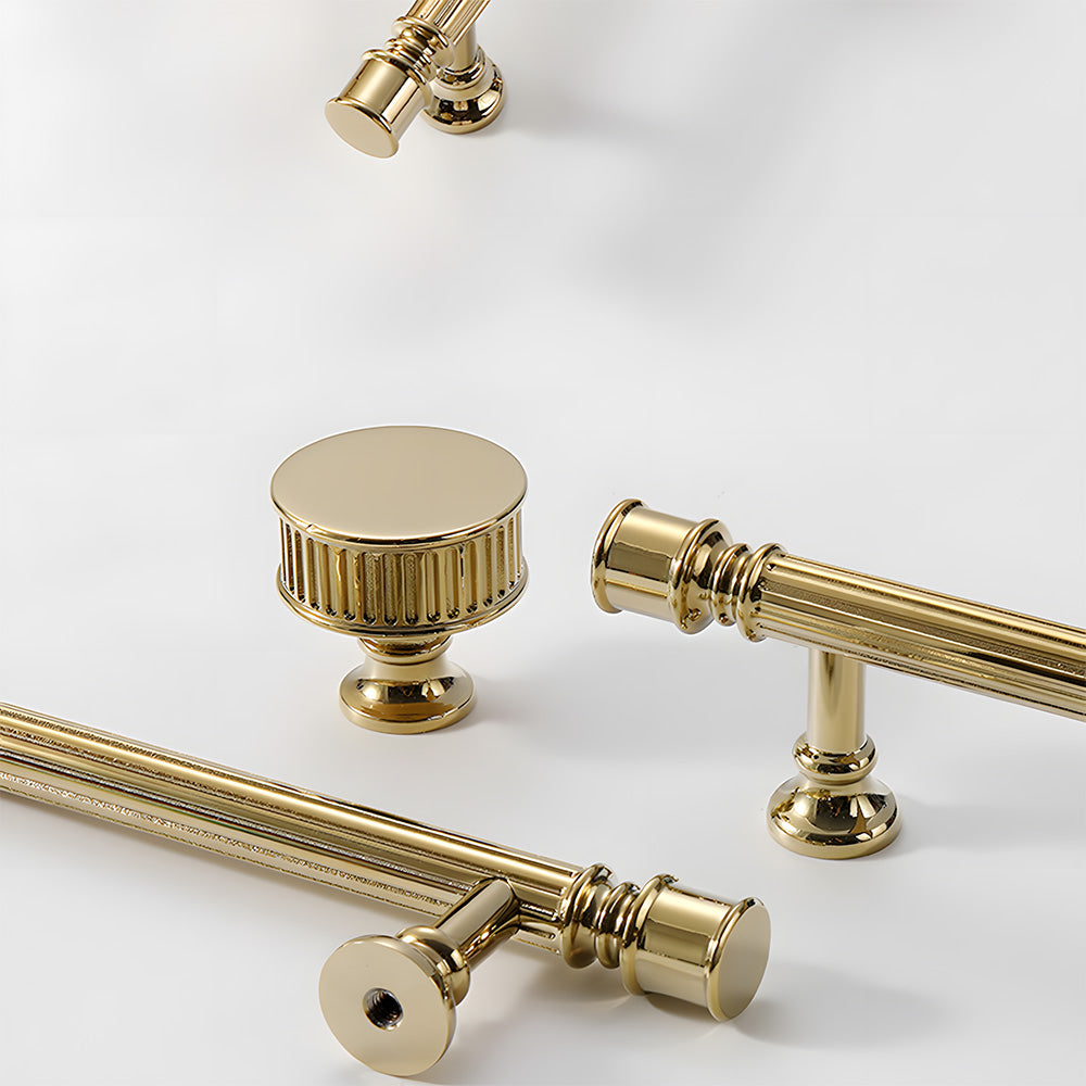 Art Deco Reeded Brass Bar Cupboard Handles, Knobs & Ring Pulls
