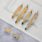 Art Deco Stepped Brass Cupboard Handles & Knobs