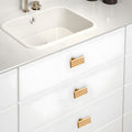 Art Deco Stepped Brass Cupboard Handles & Knobs