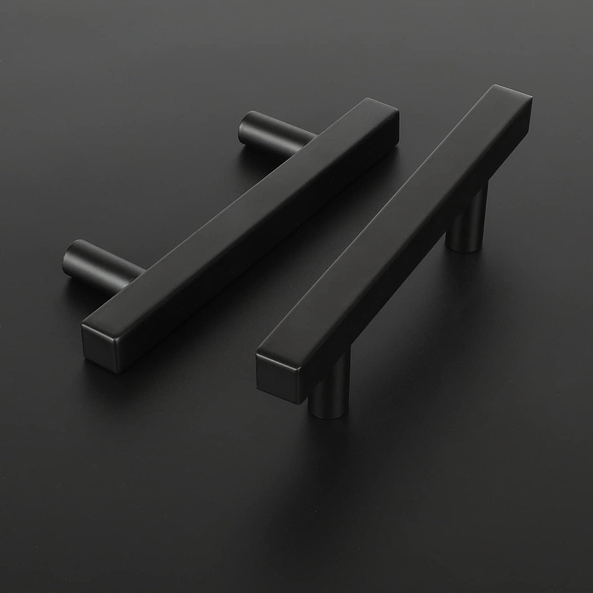 Black Square T-Bar Cupboard Handles & Knobs
