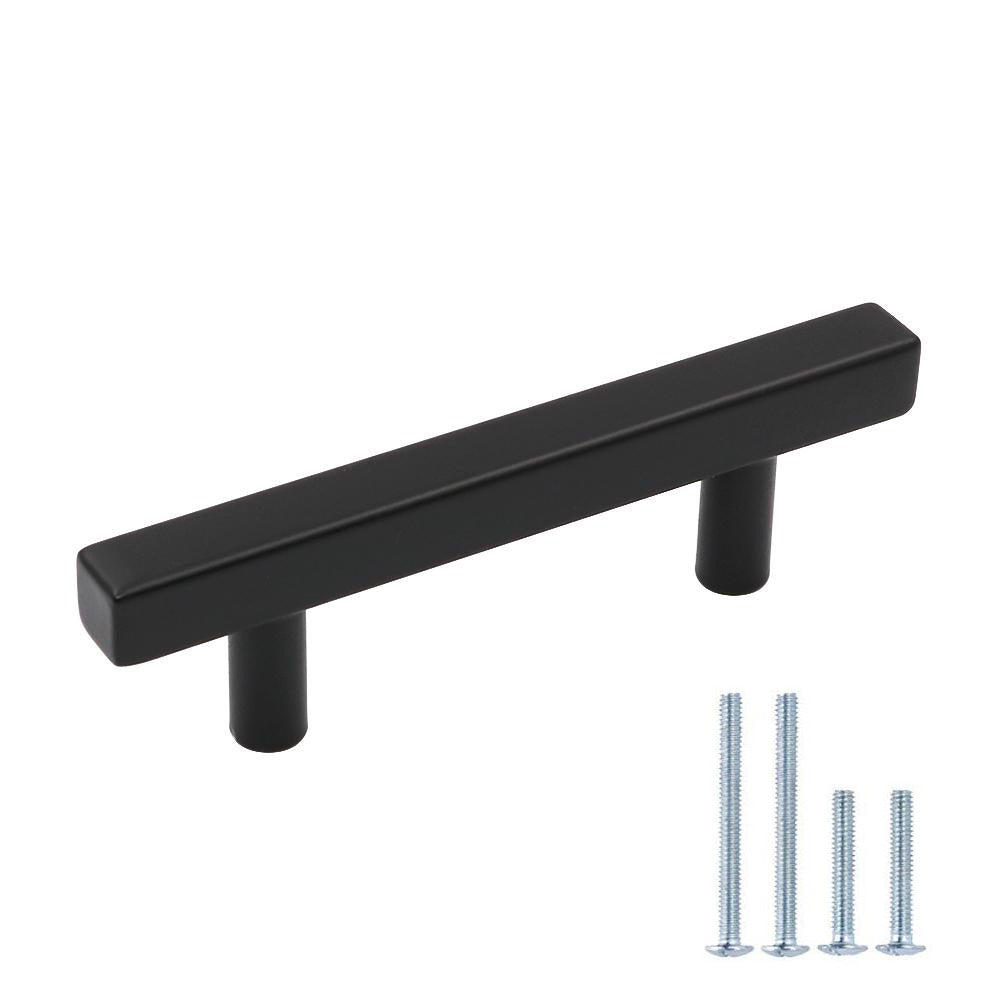 Black Square T-Bar Cupboard Handles & Knobs