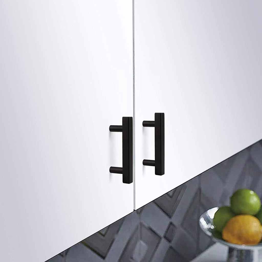 Black Square T-Bar Cupboard Handles & Knobs