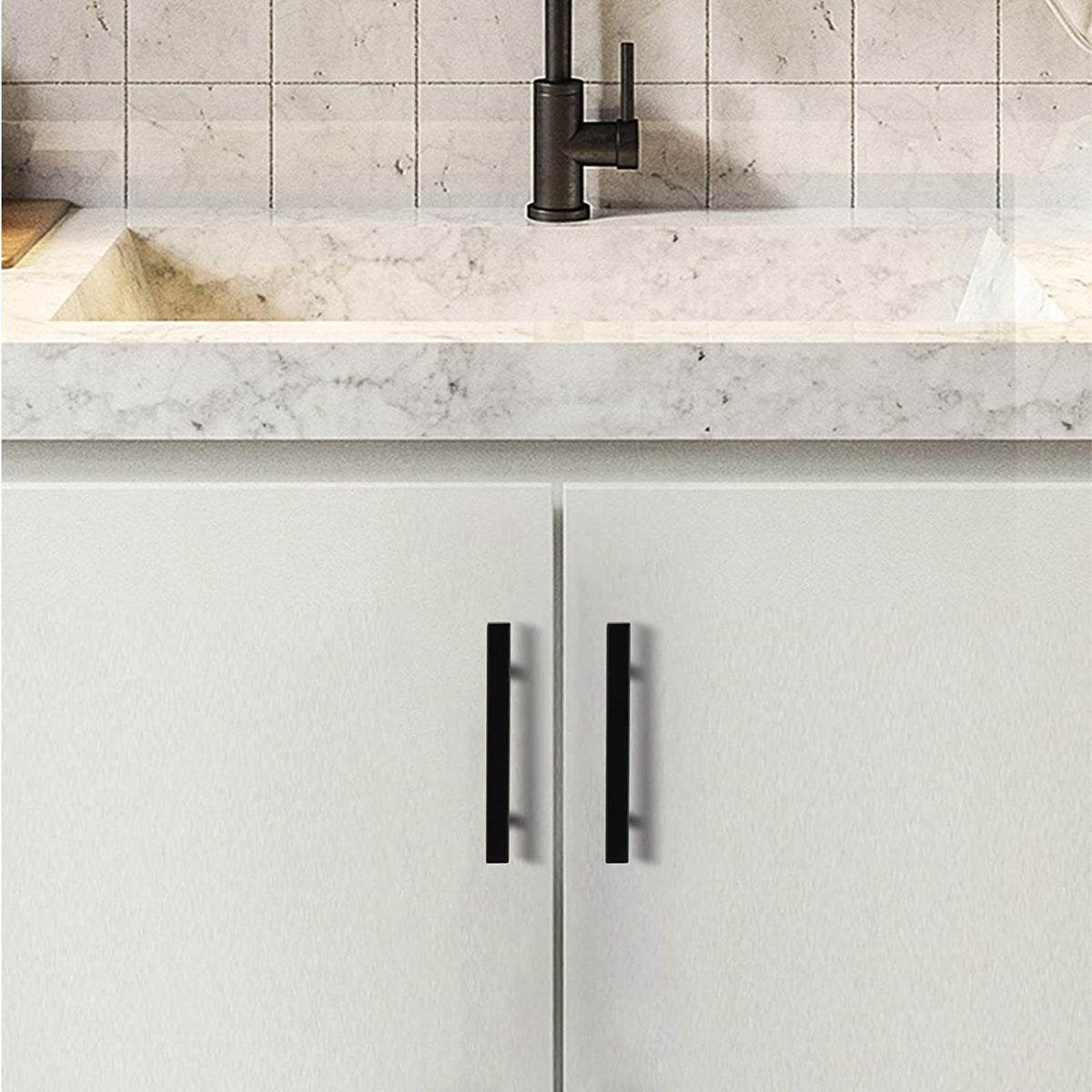 Black Square T-Bar Cupboard Handles & Knobs
