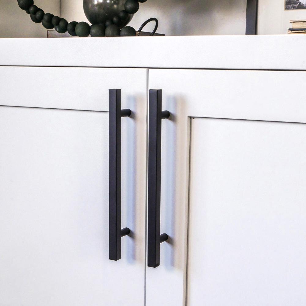 Black Square T-Bar Cupboard Handles & Knobs