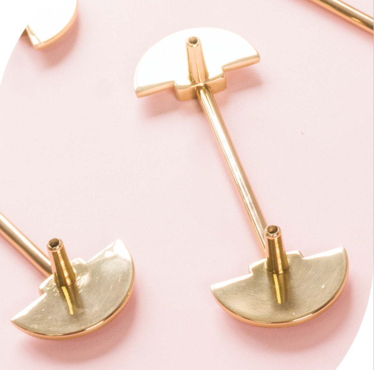 Brass Wardrobe Handles with Fan-Shaped Ends