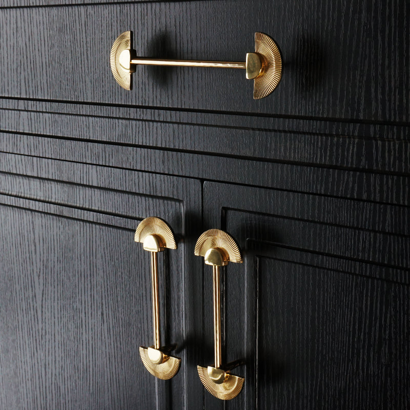 Brass Wardrobe Handles with Fan-Shaped Ends