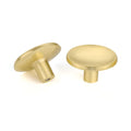Brushed Brass Round Disc Kitchen Drawer Knobs