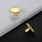 Brushed Brass Round Disc Kitchen Drawer Knobs