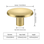 Brushed Brass Round Disc Kitchen Drawer Knobs