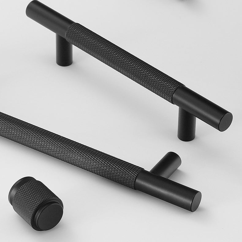 Classic Aluminium T-Bar Cupboard Handles with Knurled Grip