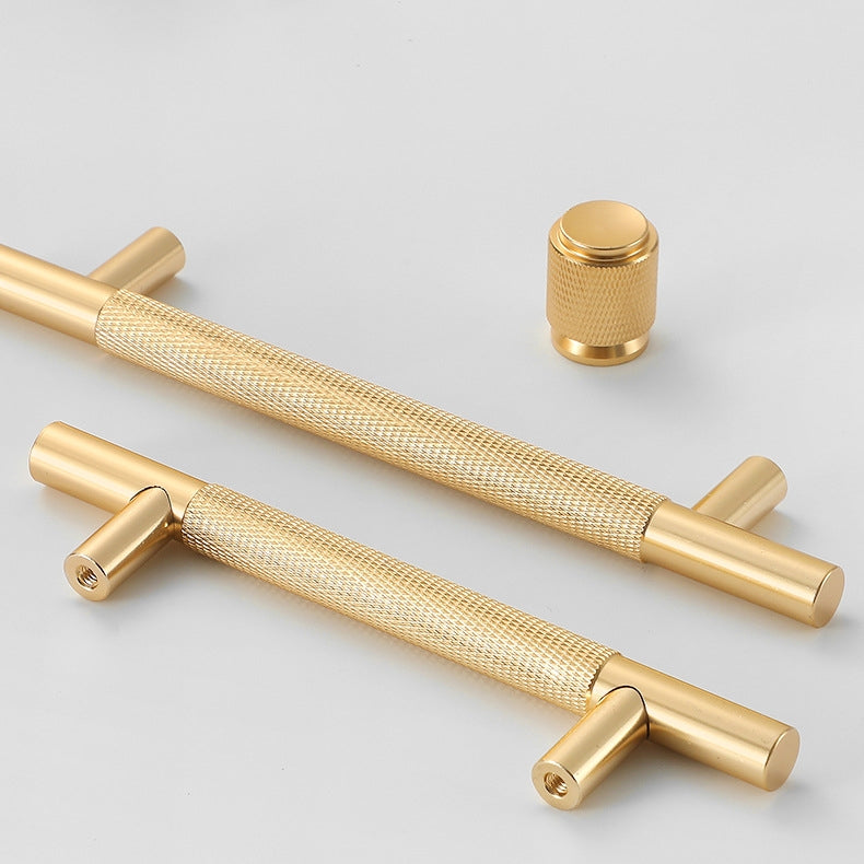 Classic Aluminium T-Bar Cupboard Handles with Knurled Grip