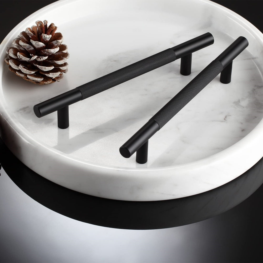 Classic Aluminium T-Bar Cupboard Handles with Knurled Grip