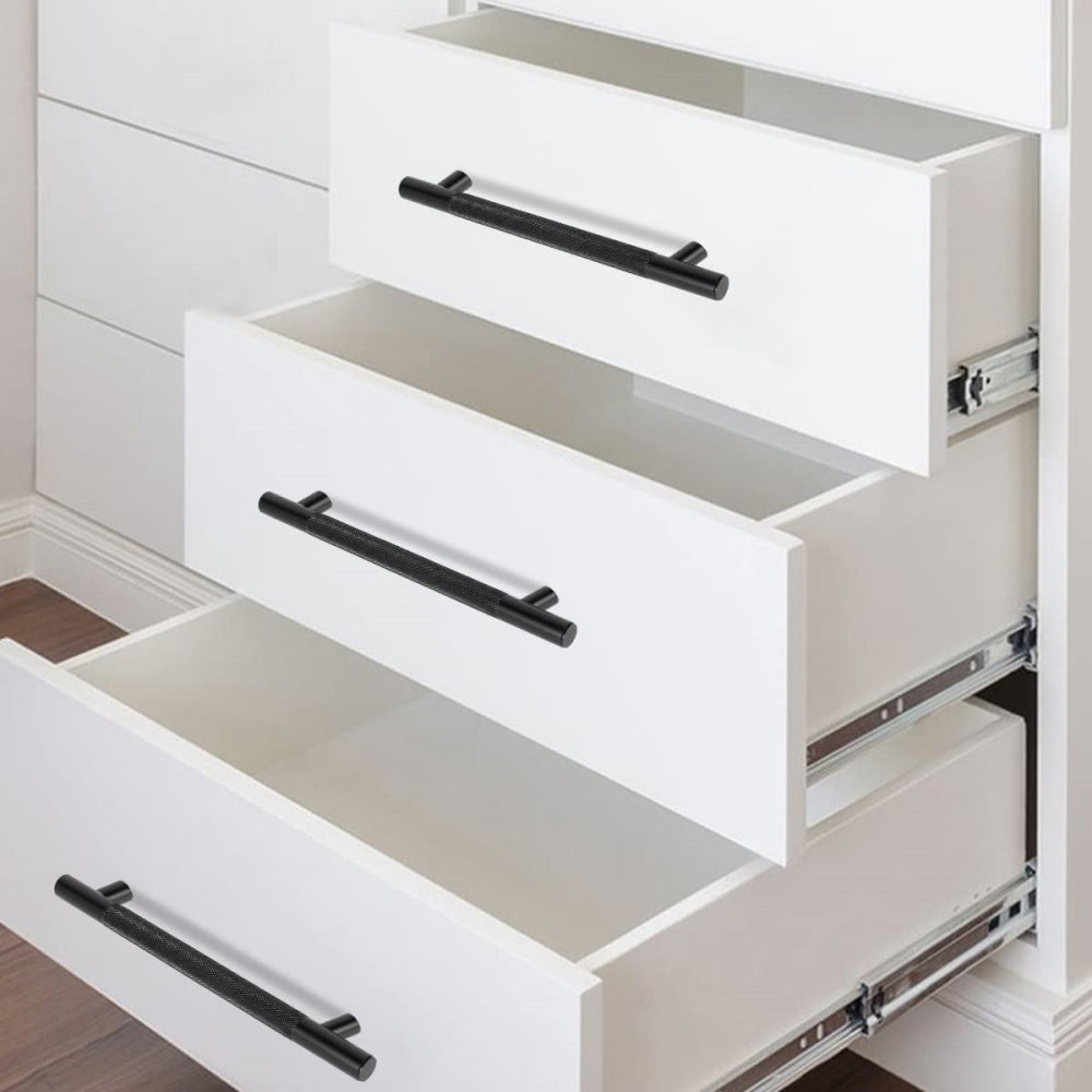 Classic Aluminium T-Bar Cupboard Handles with Knurled Grip