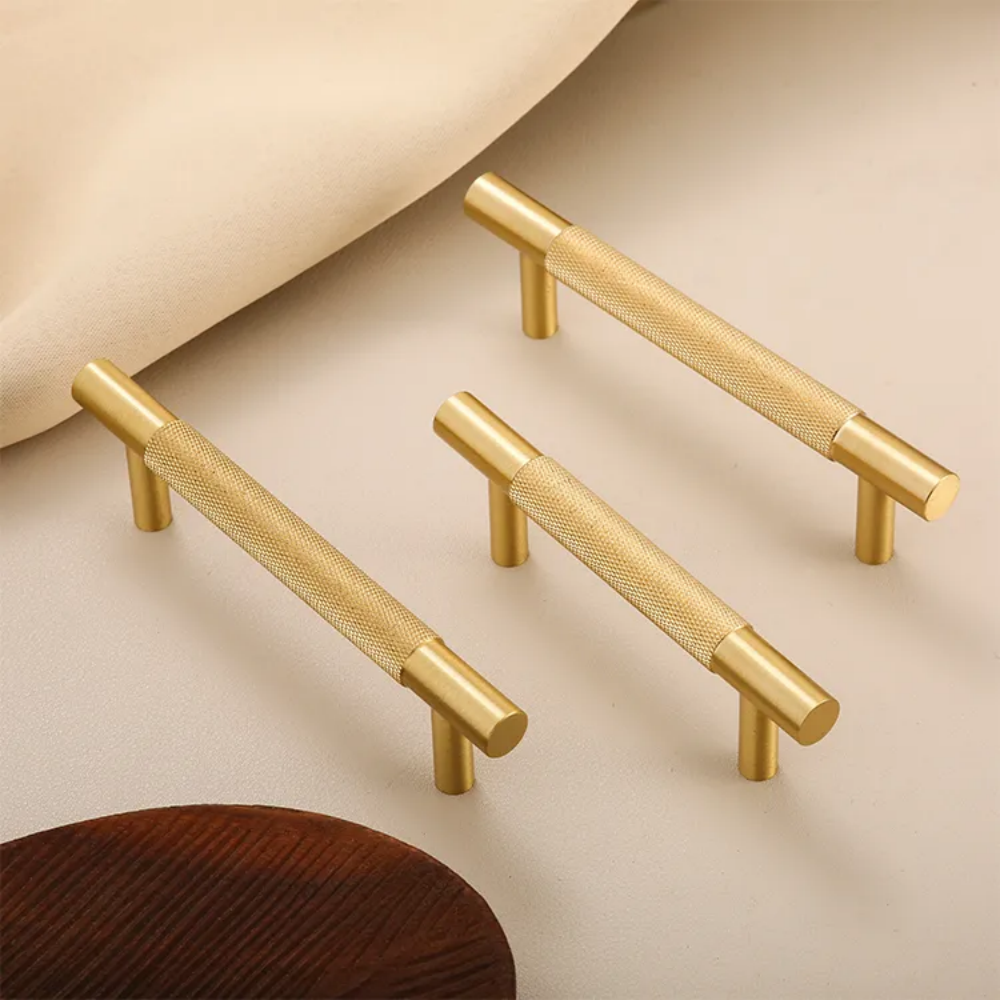 Classic Aluminium T-Bar Cupboard Handles with Knurled Grip
