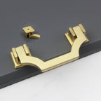 Classic Angular Drop Cupboard Handles with Square Backplates