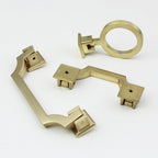 Classic Angular Drop Cupboard Handles with Square Backplates