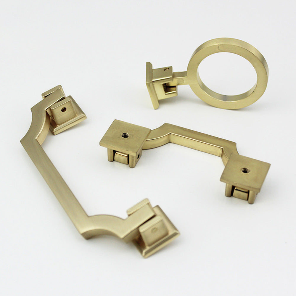 Classic Angular Drop Cupboard Handles with Square Backplates