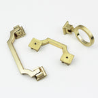 Classic Angular Drop Cupboard Handles with Square Backplates
