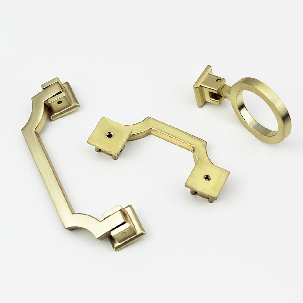 Classic Angular Drop Cupboard Handles with Square Backplates
