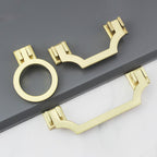 Classic Angular Drop Cupboard Handles with Square Backplates