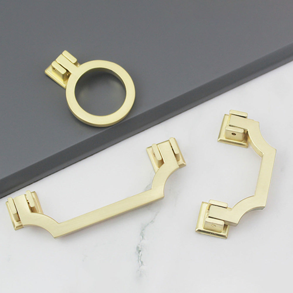 Classic Angular Drop Cupboard Handles with Square Backplates