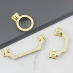 Classic Angular Drop Cupboard Handles with Square Backplates