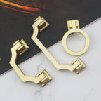 Classic Angular Drop Cupboard Handles with Square Backplates