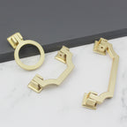 Classic Angular Drop Cupboard Handles with Square Backplates