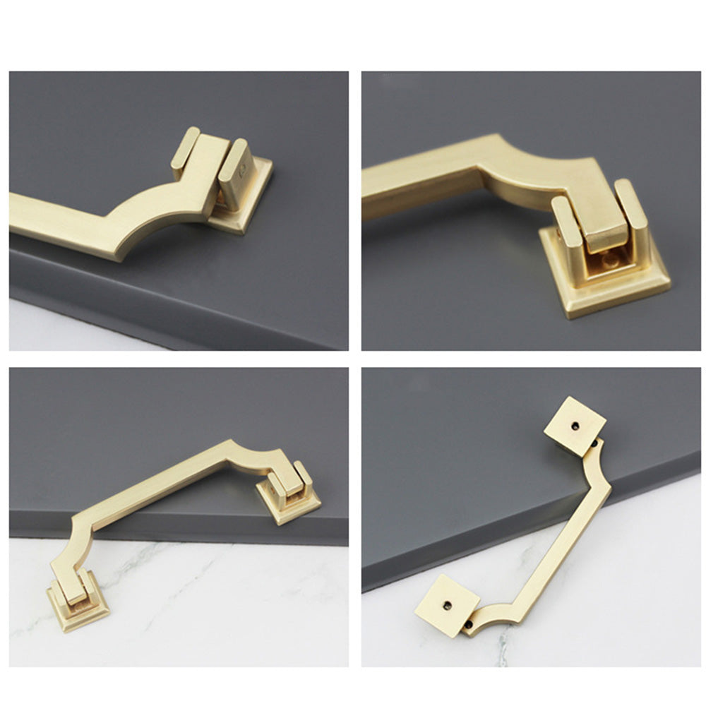 Classic Angular Drop Cupboard Handles with Square Backplates