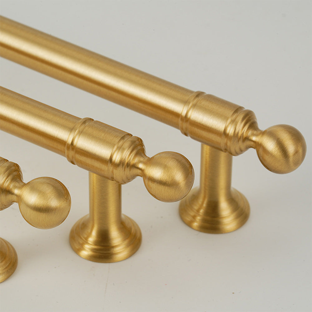 Classic Ball-End Brass T-Bar Cupboard Handles