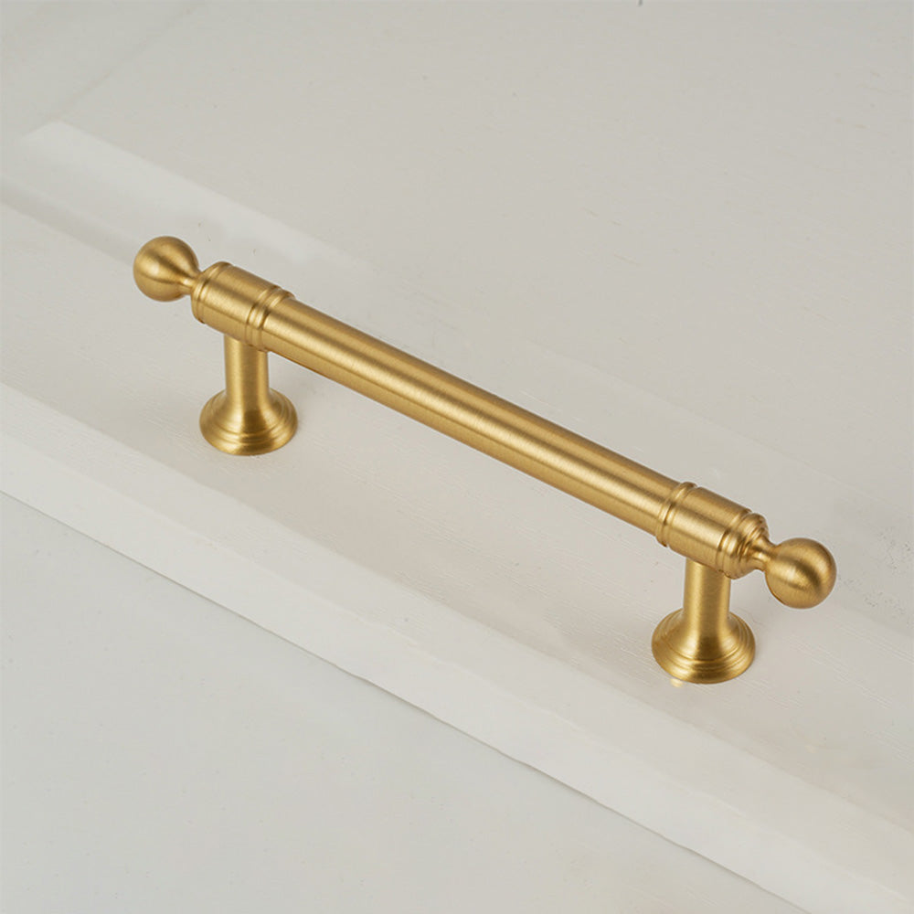 Classic Ball-End Brass T-Bar Cupboard Handles