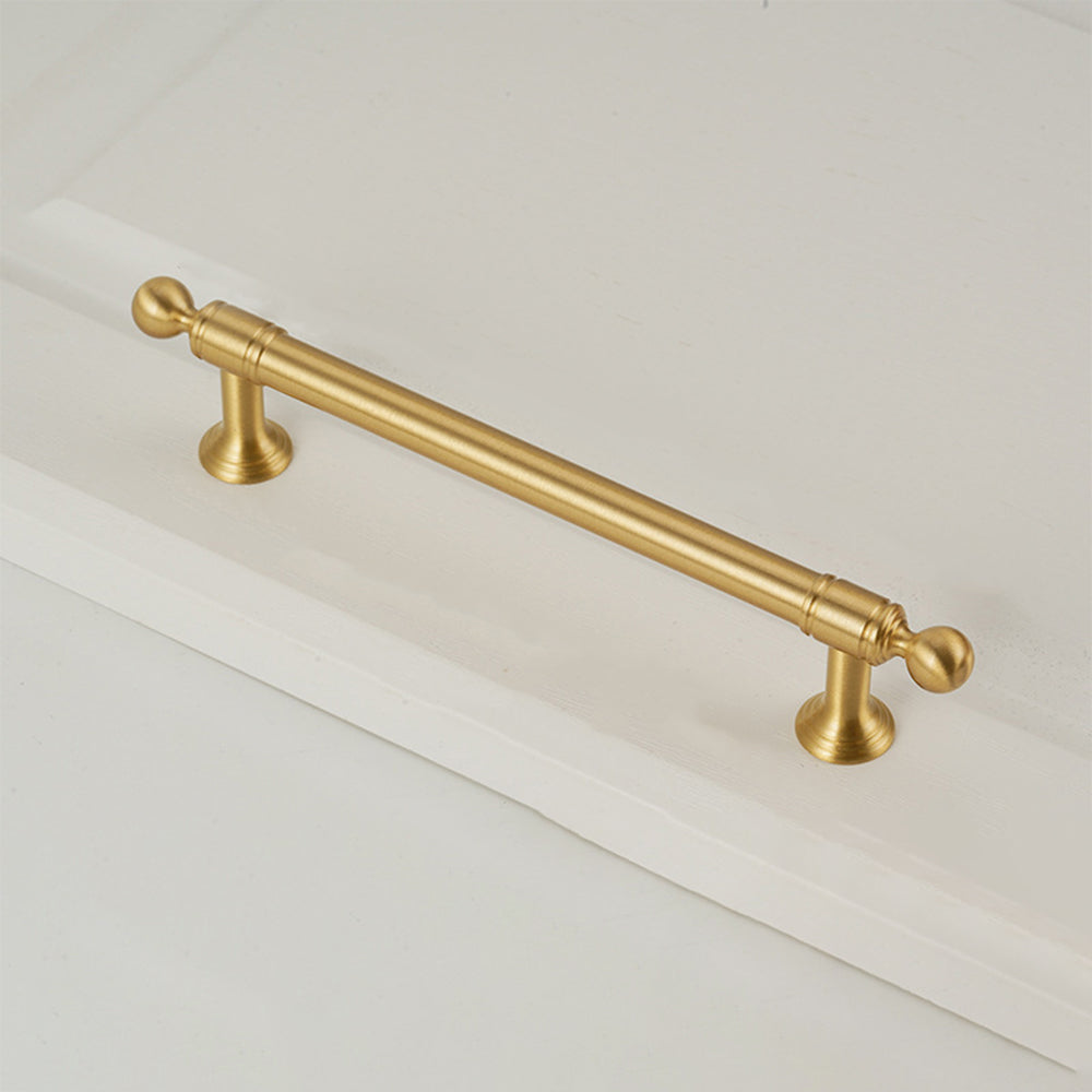 Classic Ball-End Brass T-Bar Cupboard Handles