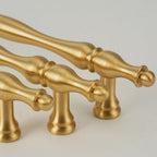 Classic Baluster Brass T-Bar Cupboard Handles