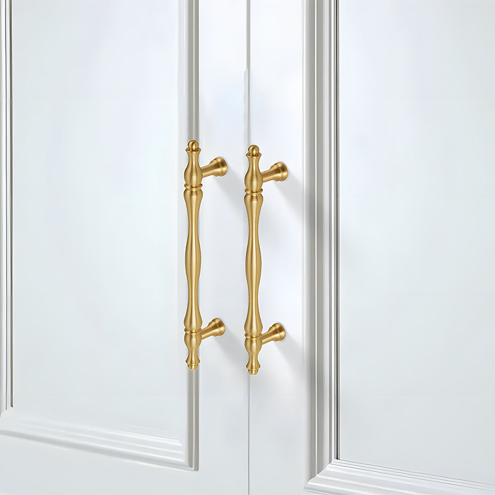 Classic Baluster Brass T-Bar Cupboard Handles