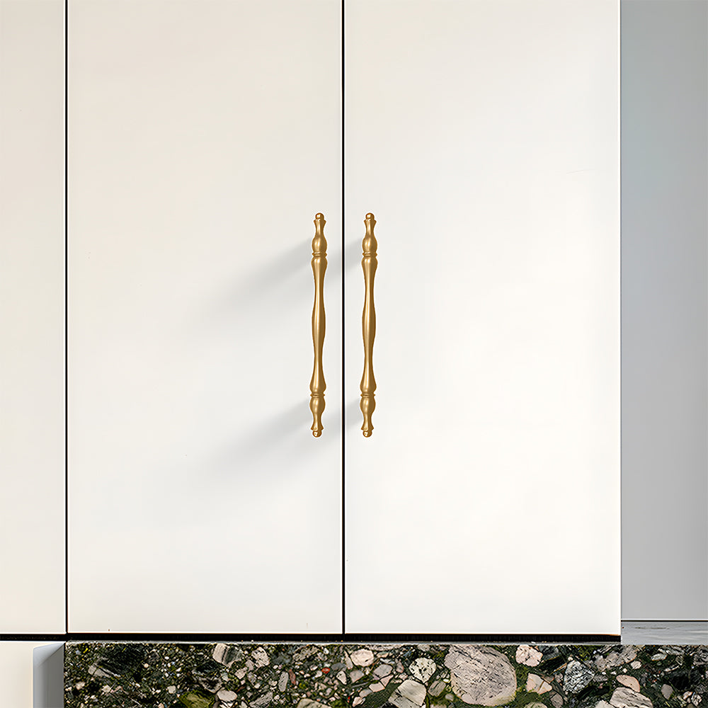 Classic Baluster Brass T-Bar Cupboard Handles