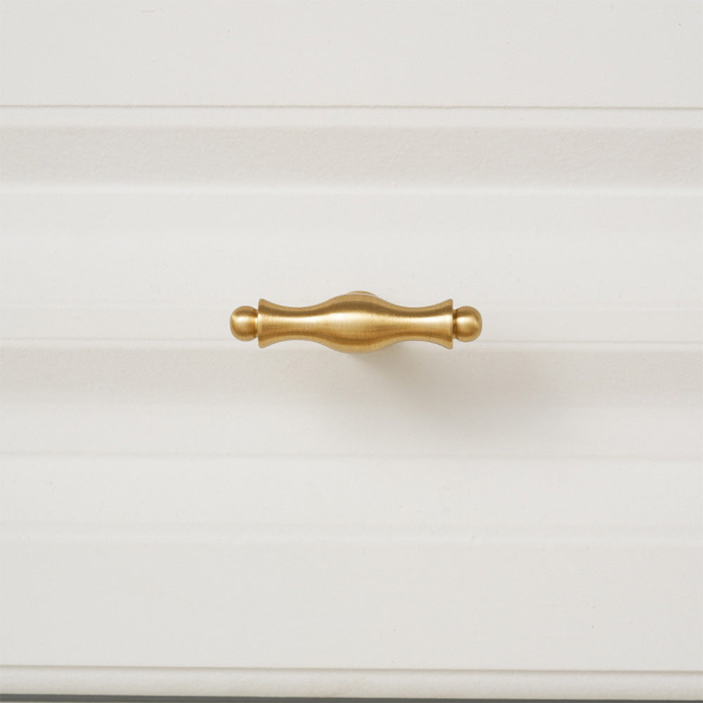 Classic Baluster Brass T-Bar Cupboard Handles