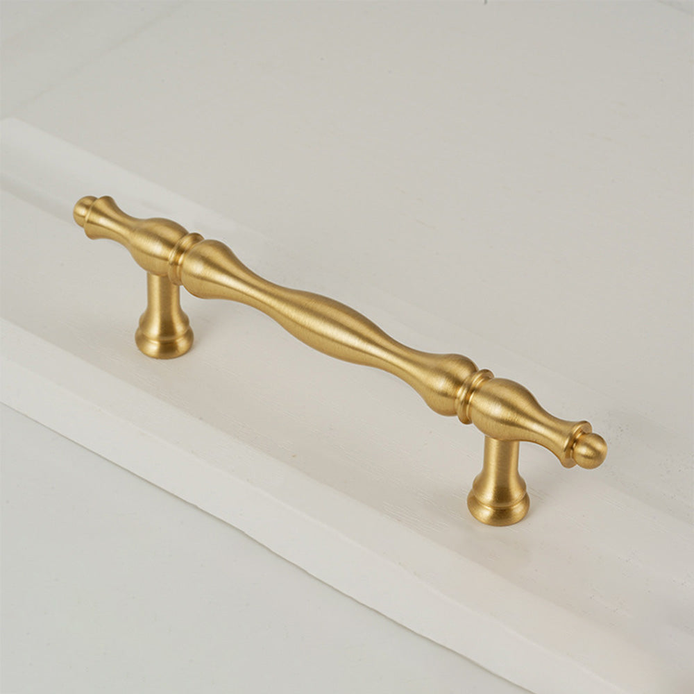 Classic Baluster Brass T-Bar Cupboard Handles