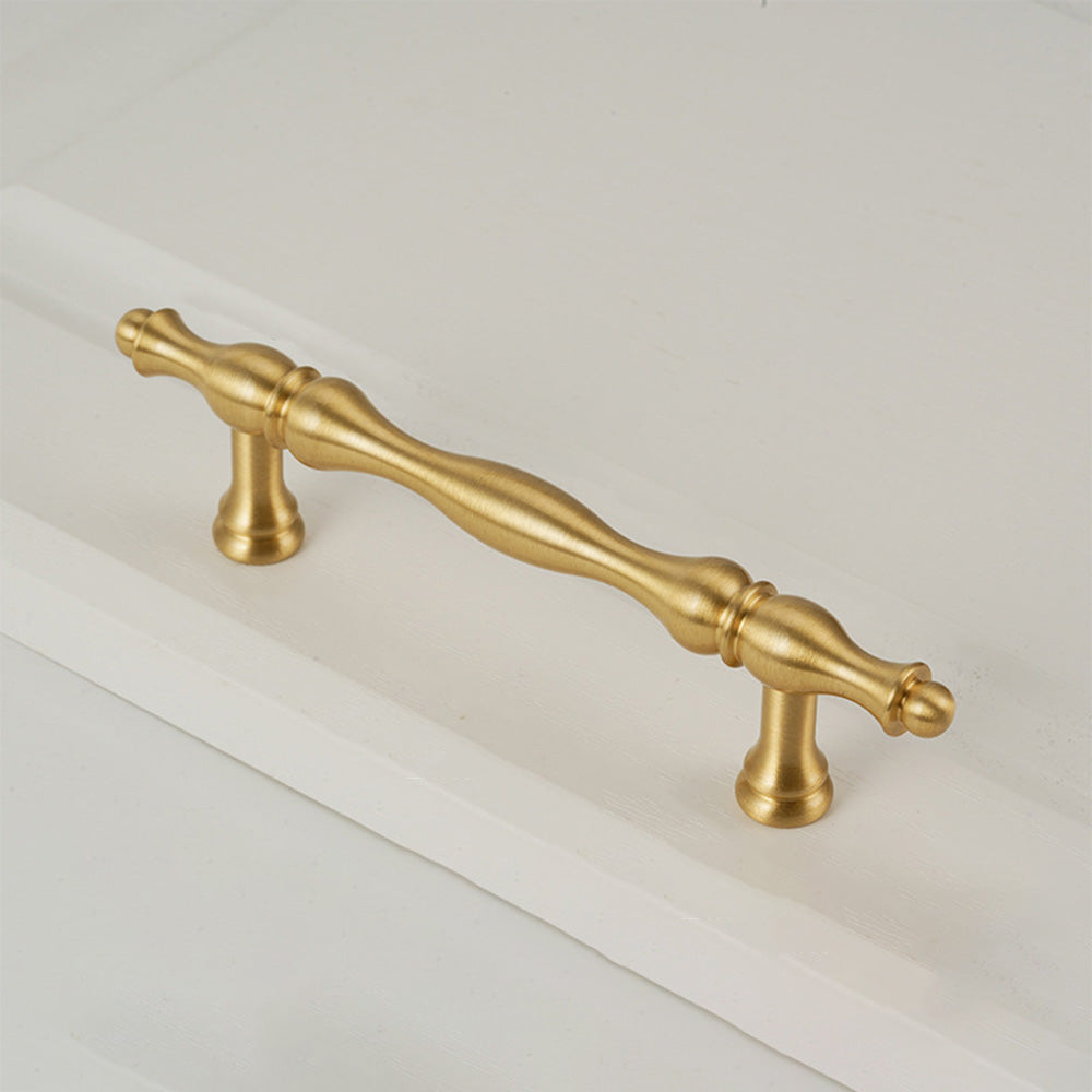 Classic Baluster Brass T-Bar Cupboard Handles