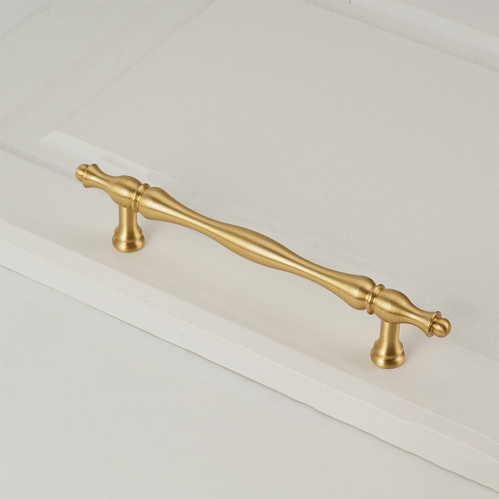 Classic Baluster Brass T-Bar Cupboard Handles