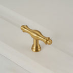 Classic Baluster Brass T-Bar Cupboard Handles