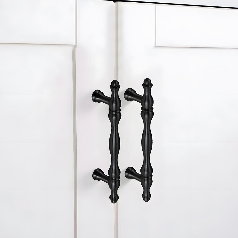 Classic Baluster Brass T-Bar Cupboard Handles