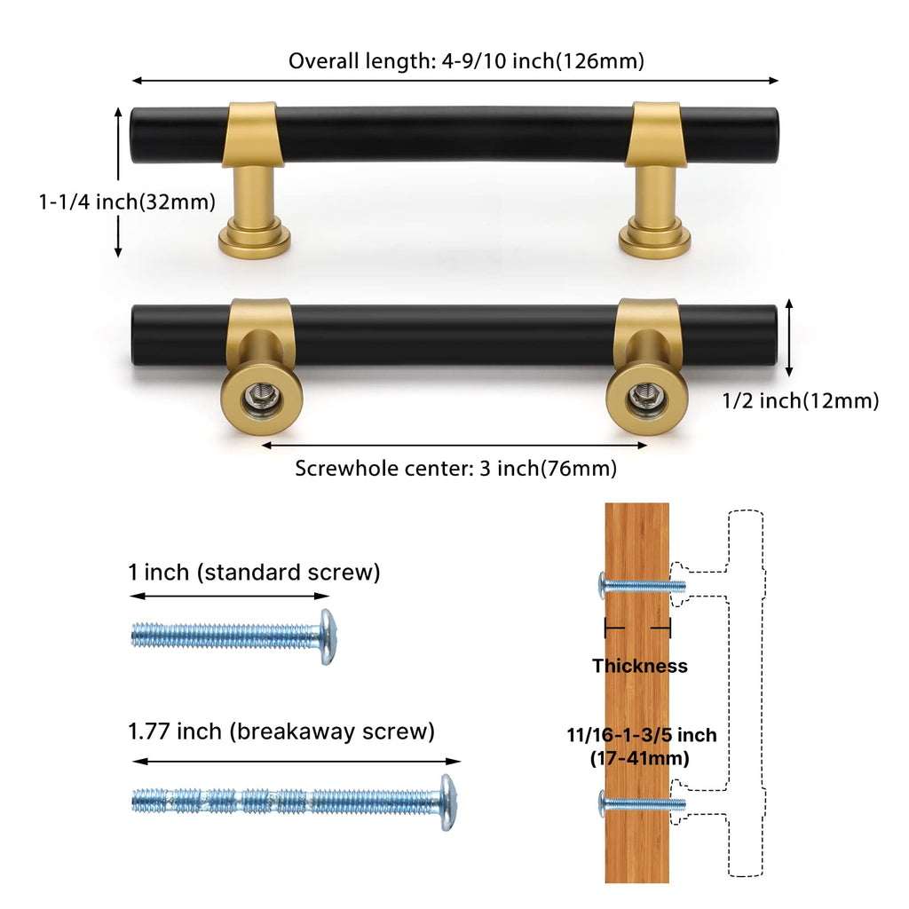 Classic Barrel T-Bar Cupboard Handles & Knobs